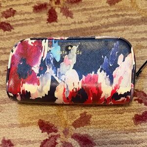 Kate Spade Abstract Floral cosmetic bag - Red, Blue, Cream